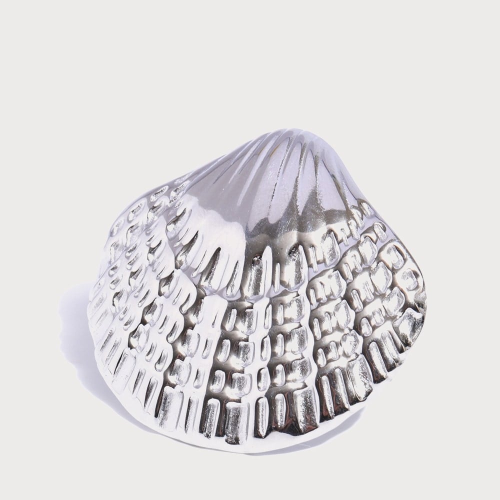 Bague ajustable coquillage texturé en acier inoxydable | Bloom × Blaze