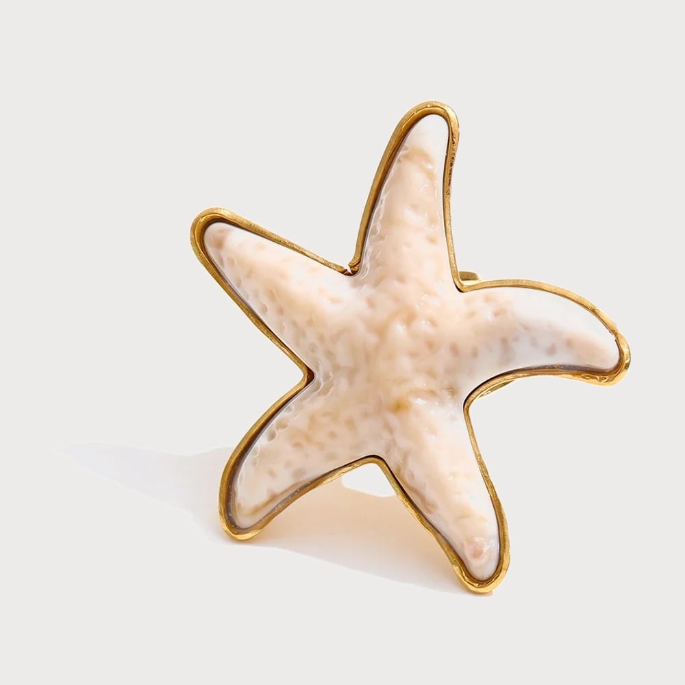 Bague ajustable en acier inoxydable — coloris Beige | Bloom × Blaze