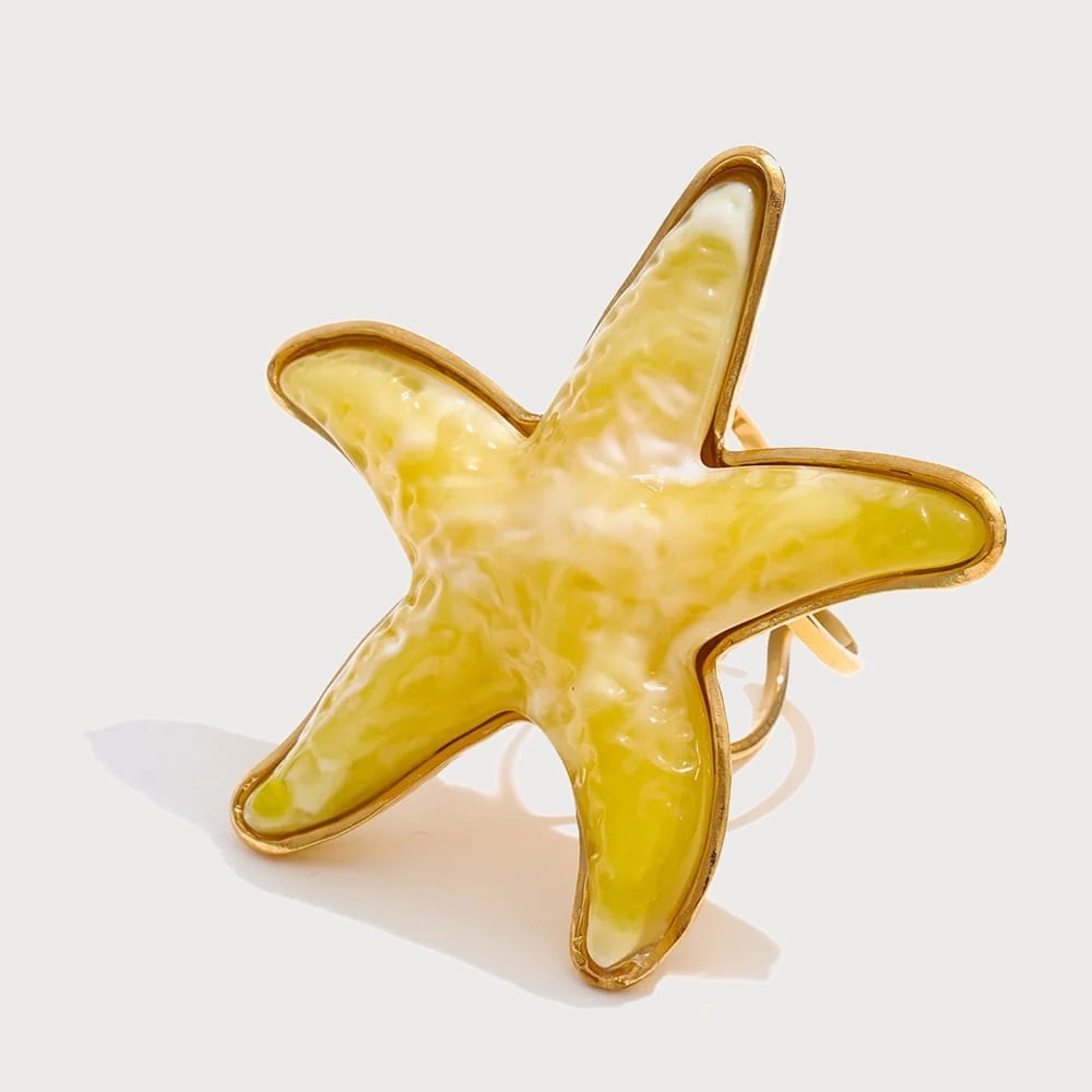 Bague ajustable en acier inoxydable — coloris Jaune | Bloom × Blaze
