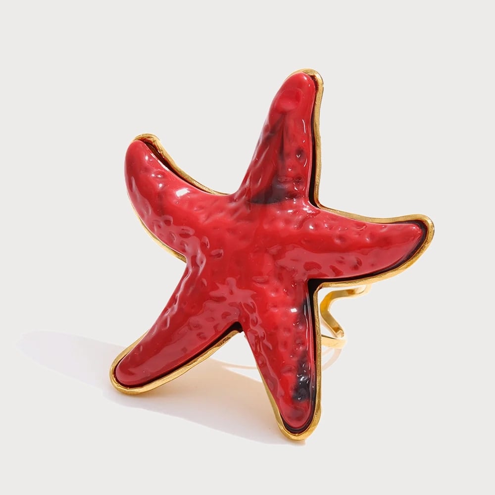 Bague ajustable en acier inoxydable — coloris Rouge | Bloom × Blaze