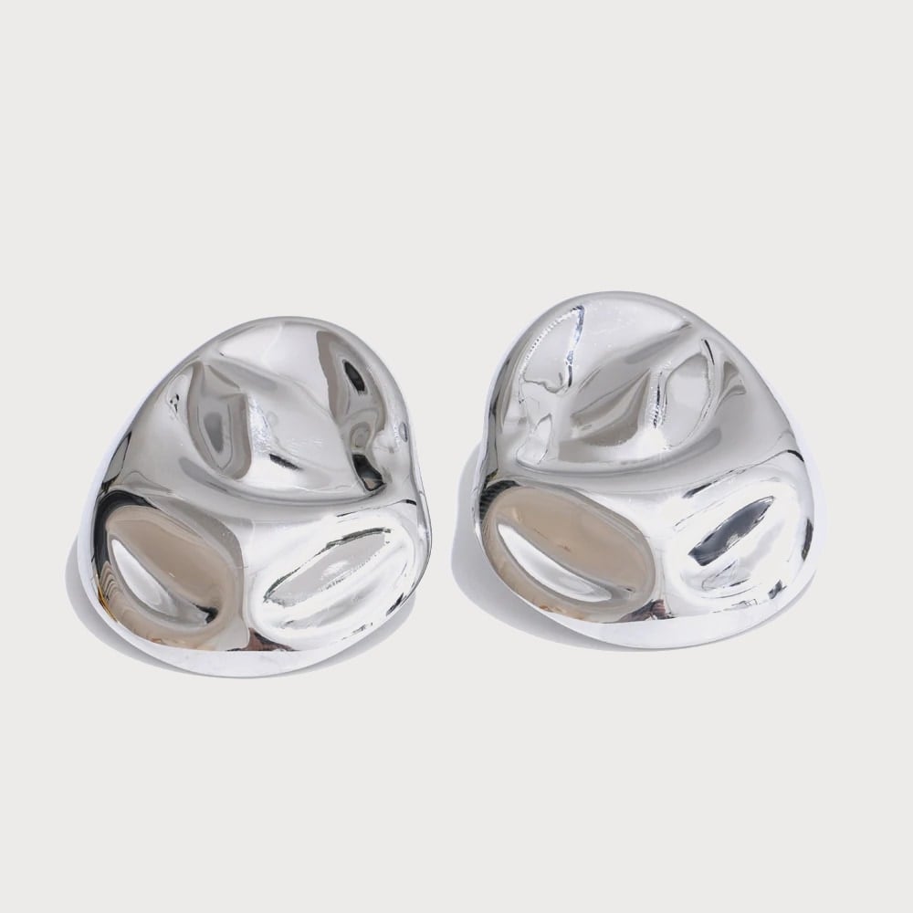 Boucles d'oreilles géométriques en acier inoxydable — coloris Argenté | Bloom × Blaze