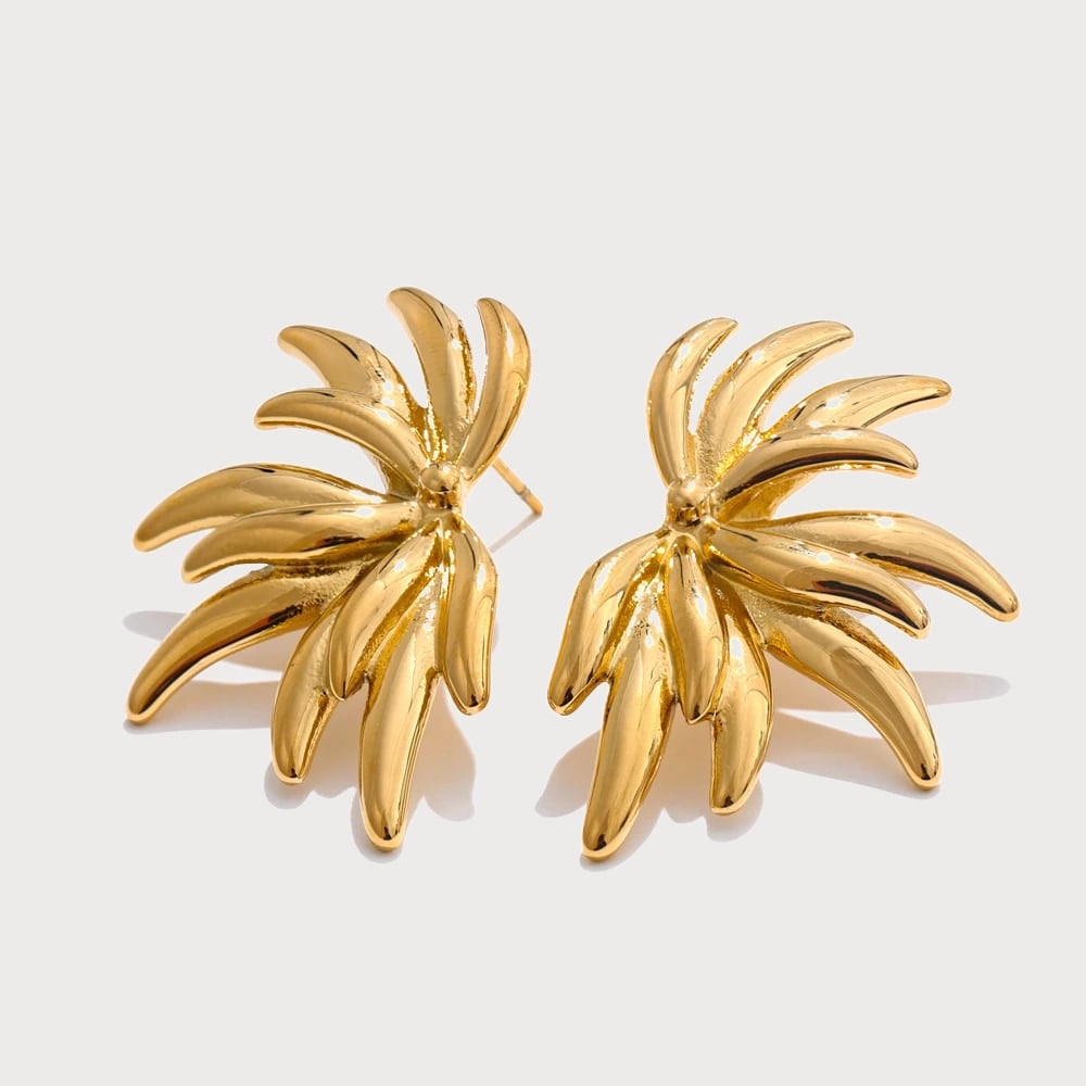 Boucles d'oreilles en acier inoxydable en forme de fleur — coloris Doré | Bloom × Blaze