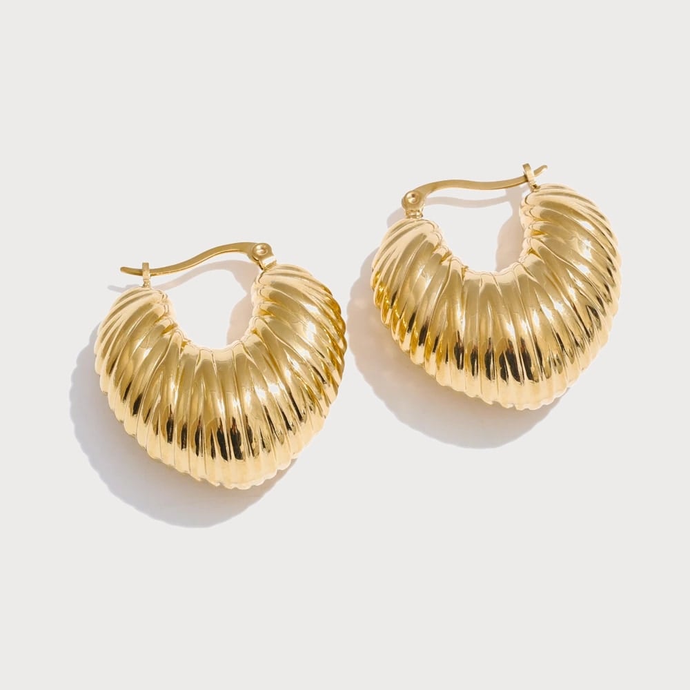 Boucles d'oreilles créoles épaisses en acier inoxydable — coloris Doré | Bloom × Blaze