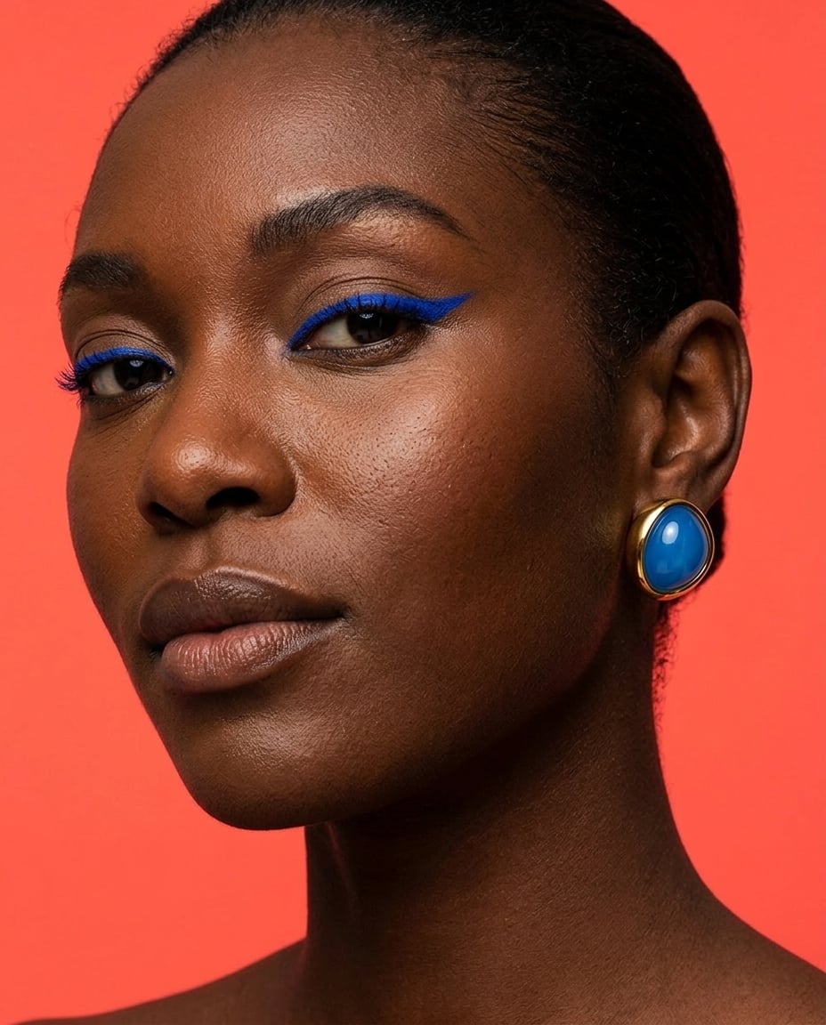 Boucles d'oreilles en acier inoxydable et résine portées | Bloom × Blaze