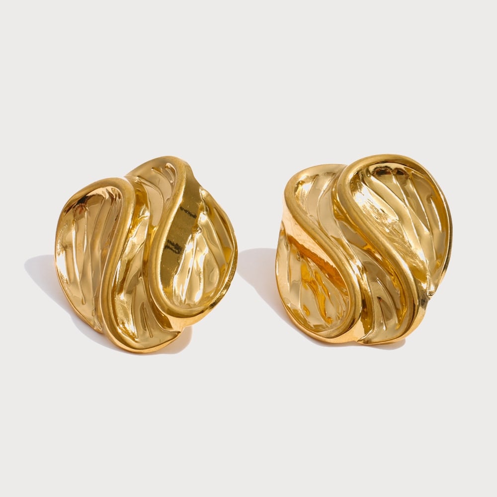 Boucles d'oreilles puces drapées en acier inoxydable | Bloom × Blaze