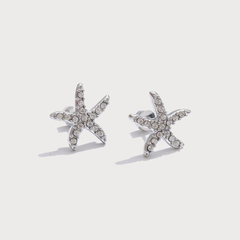 Boucles d'oreilles clous étoile de mer en acier inoxydable | Bloom × Blaze