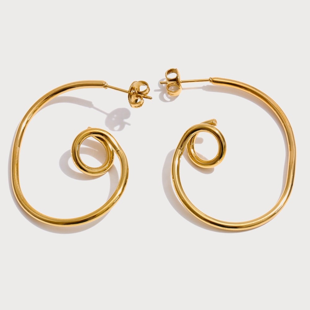 Boucles d'oreilles spirale en acier inoxydable | Bloom × Blaze