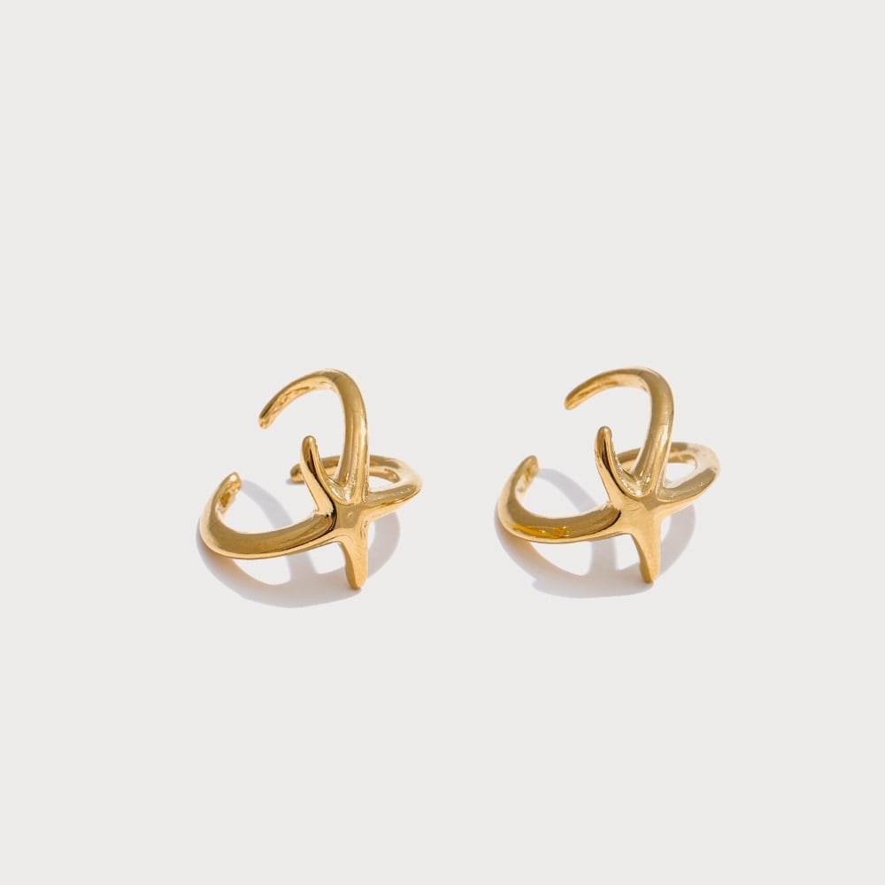 Ear cuff étoile de mer à clipser en acier inoxydable | Bloom × Blaze