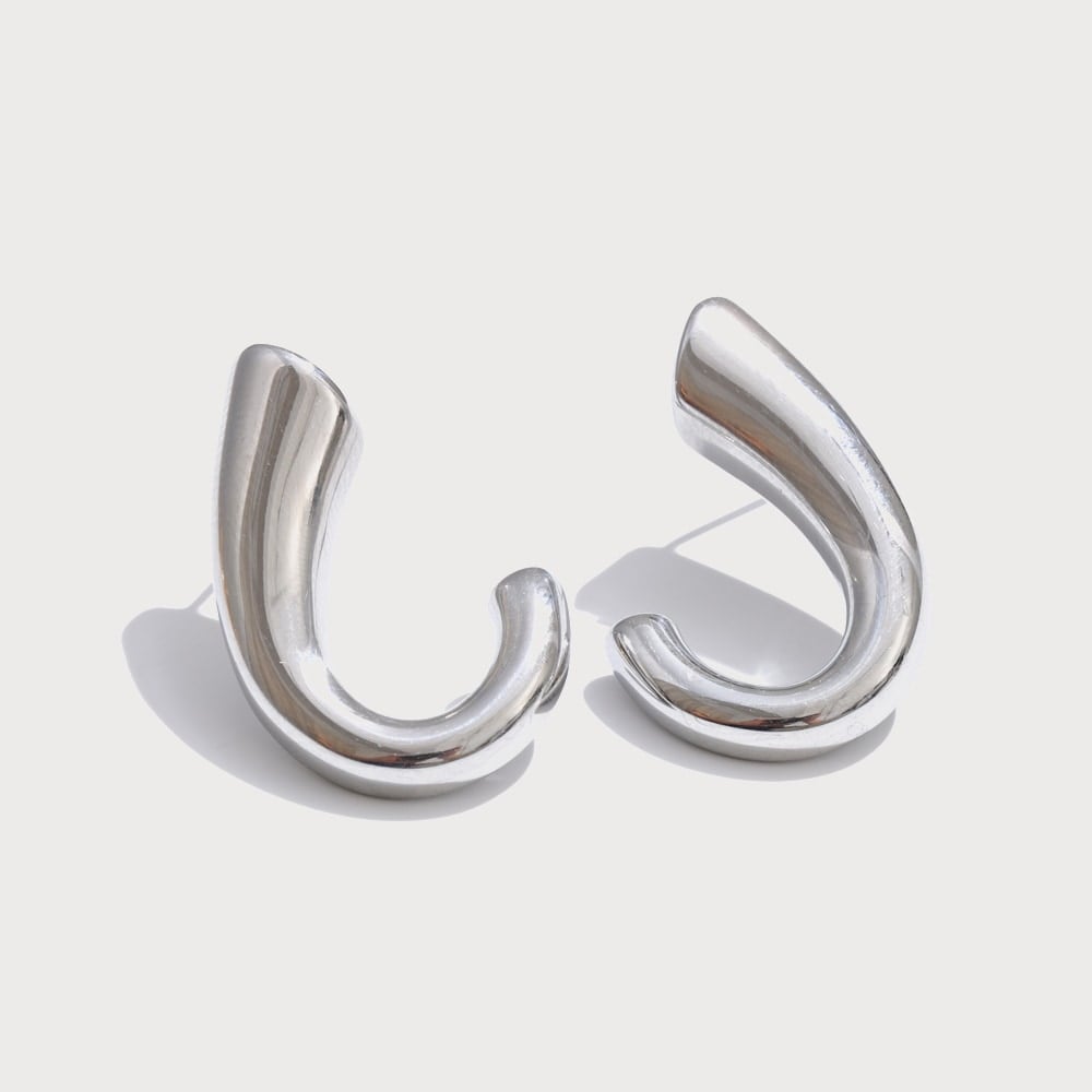 Boucles d'oreilles ouvertes torsadées en acier inoxydable | Bloom × Blaze