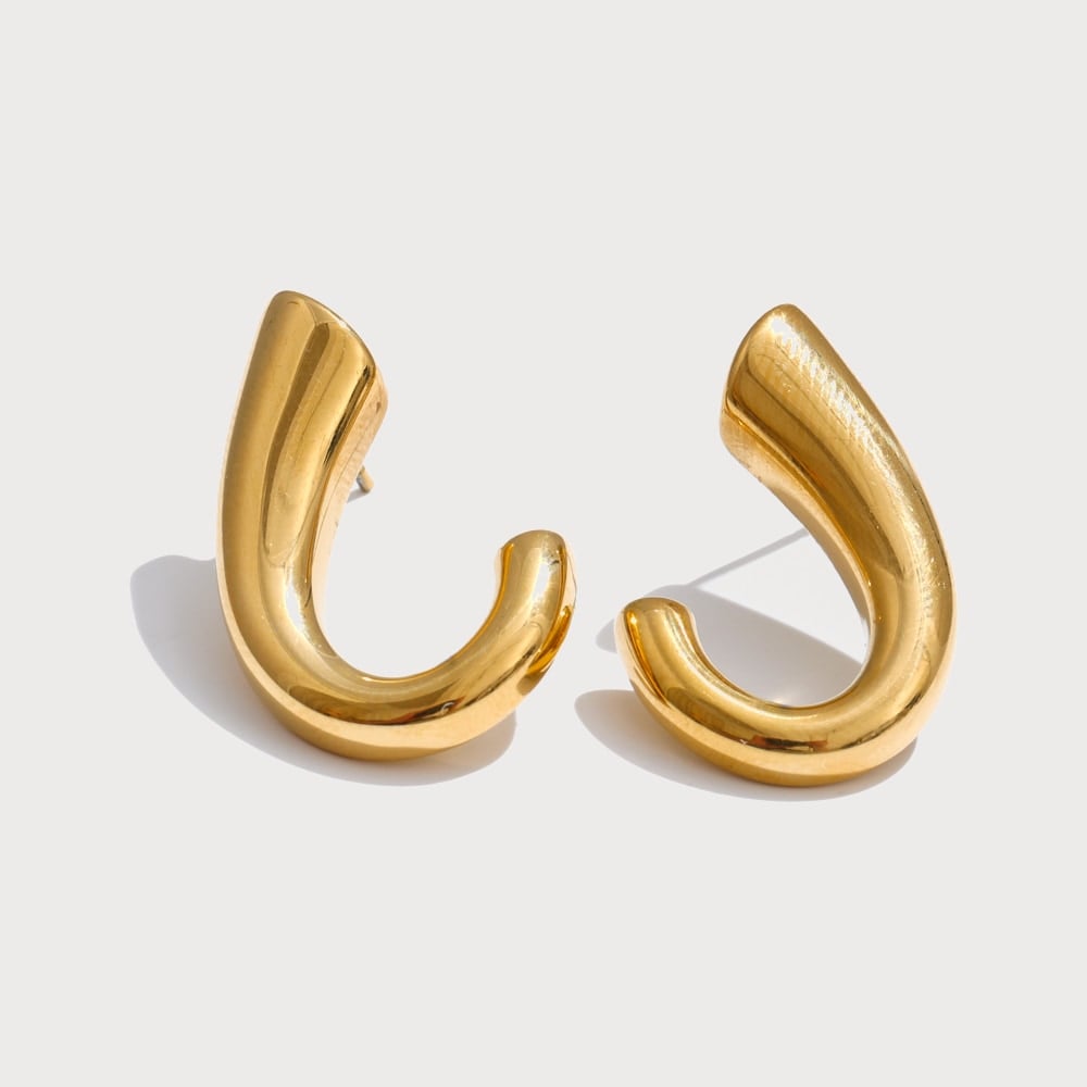 Boucles d'oreilles ouvertes torsadées en acier inoxydable | Bloom × Blaze