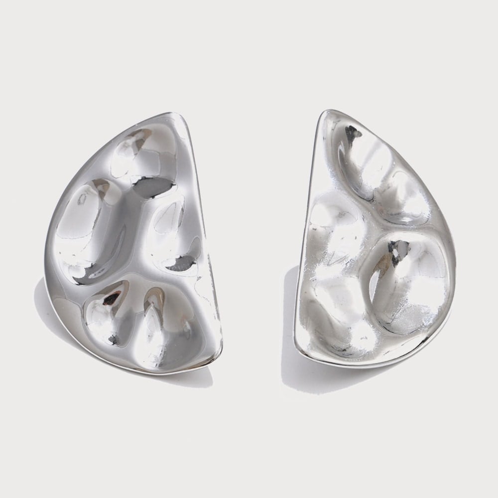 Boucles d'oreilles demi-lune martelées en acier inoxydable | Bloom × Blaze