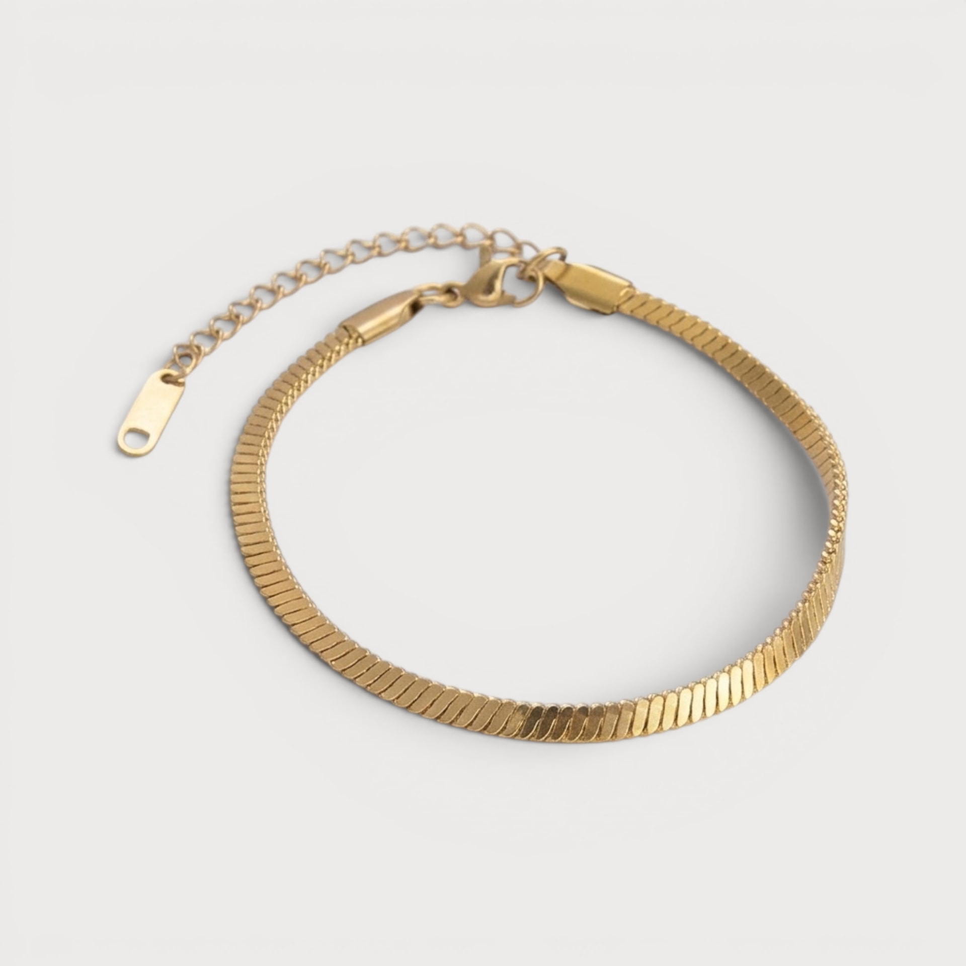 Bracelet chaîne serpent minimaliste en acier inoxydable doré | Bloom × Blaze