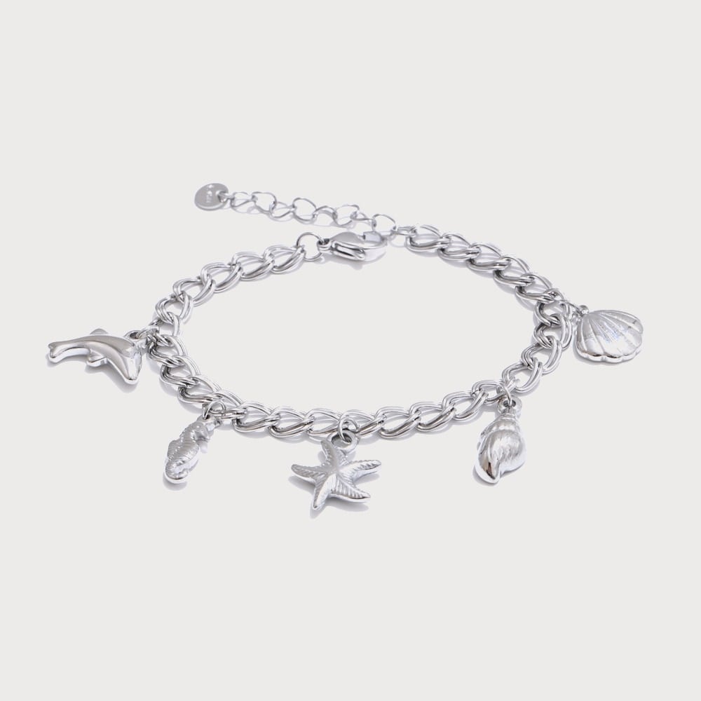 Bracelet gourmette à breloques marines en acier inoxydable | Bloom × Blaze