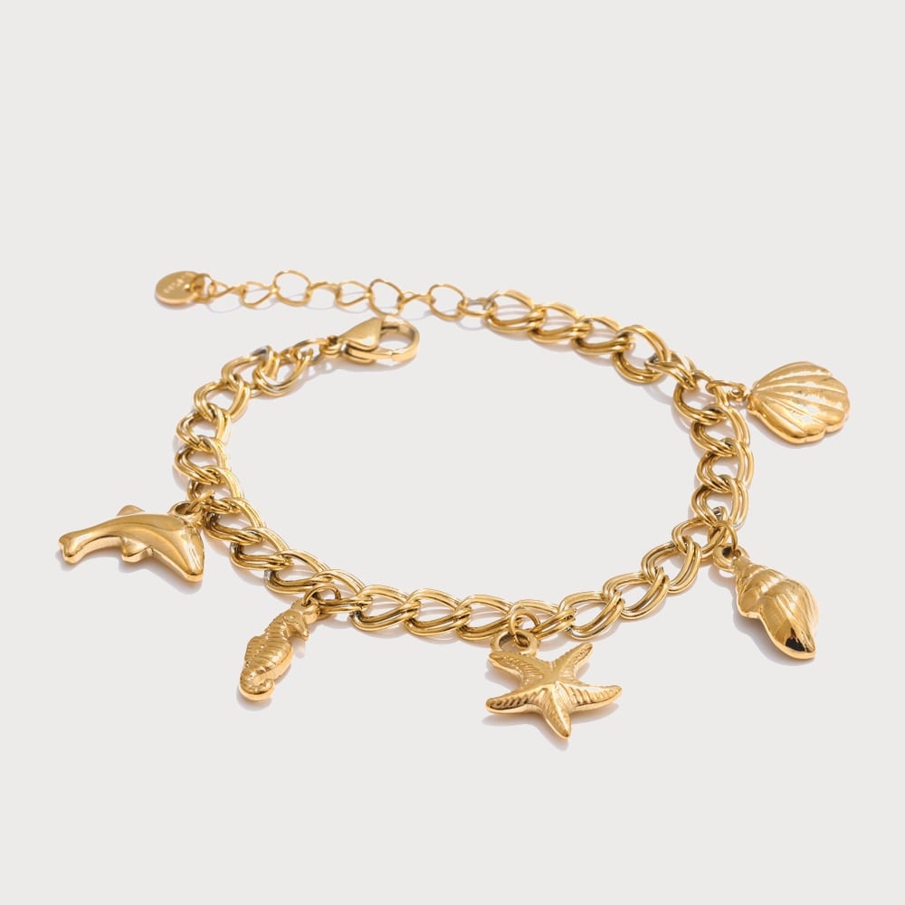 Bracelet gourmette à breloques marines en acier inoxydable | Bloom × Blaze