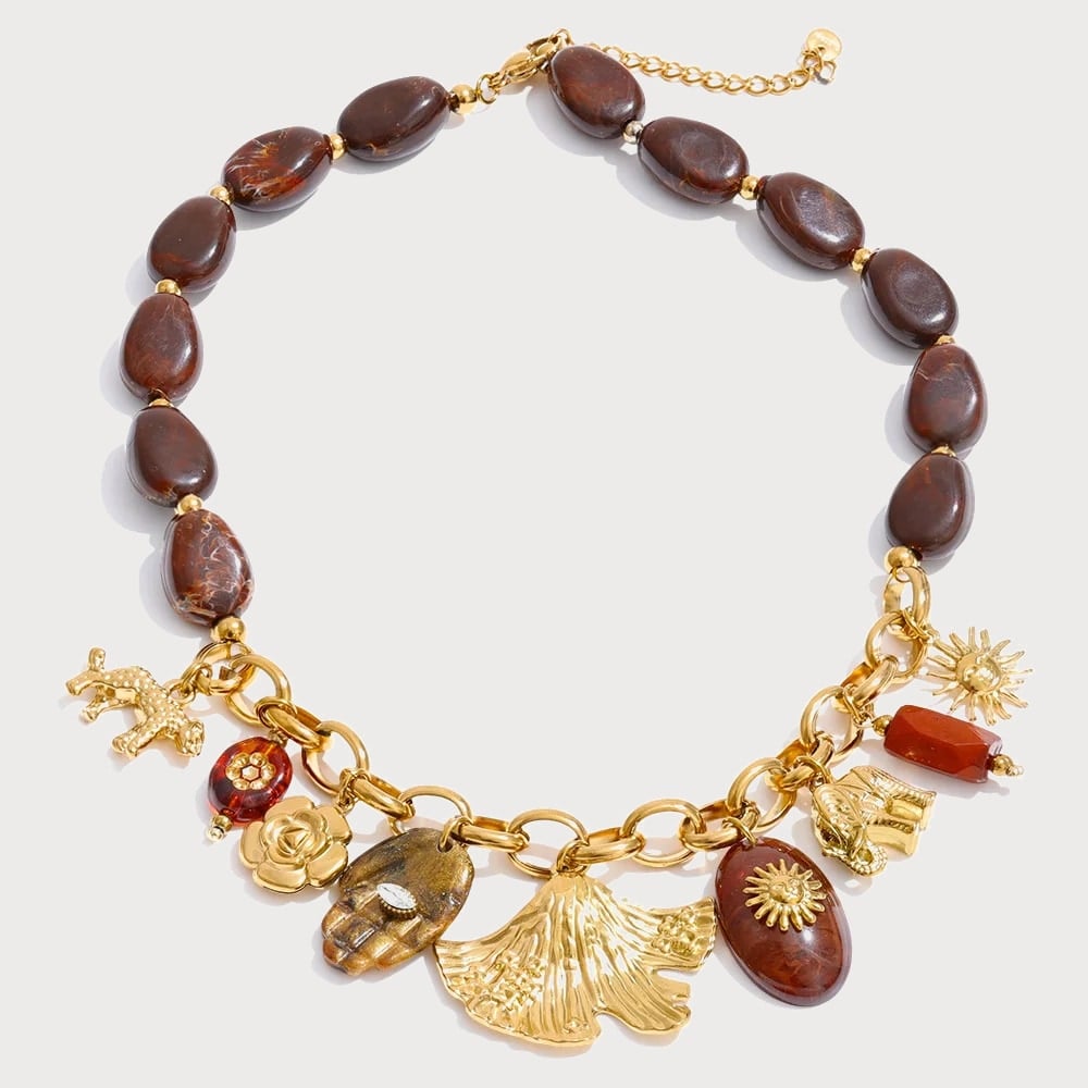 Collier à maillons en acier inoxydable et résine | Bloom × Blaze