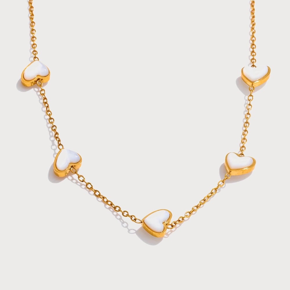 Collier pendentif double face en acier inoxydable et coquille | Bloom × Blaze