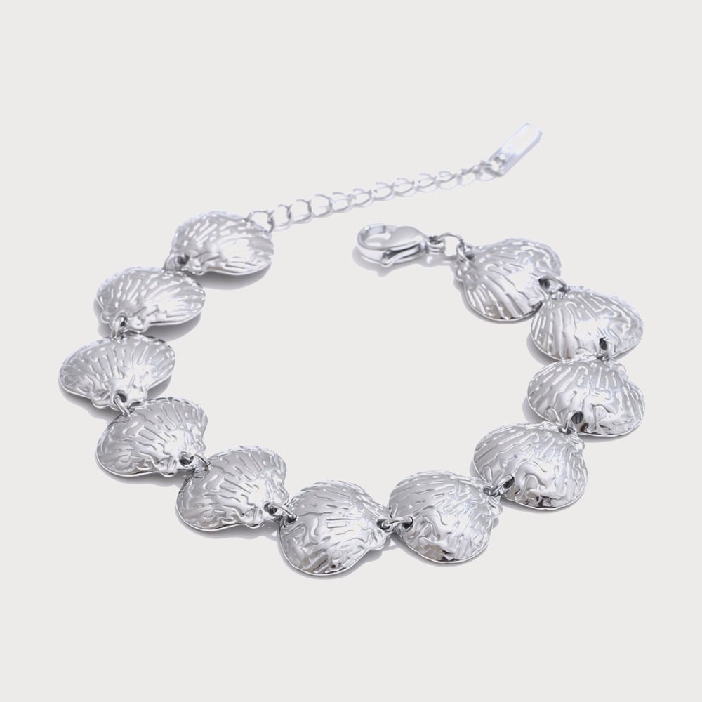 Collier ras de cou à maillons coquilles martelés en acier inoxydable | Bloom × Blaze